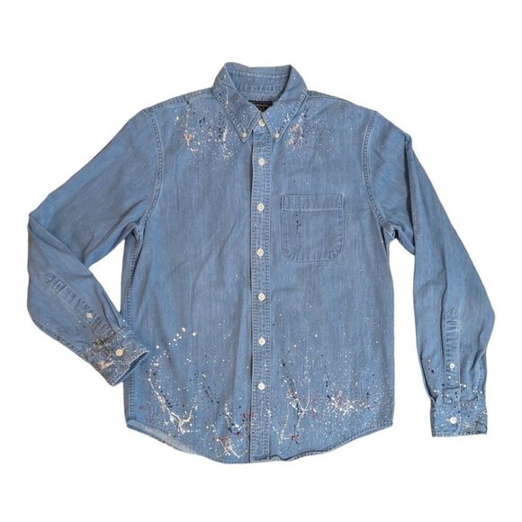 Abercrombie & Fitch Mens Blue Denim Button Down Shirt - Picture 1 of 3